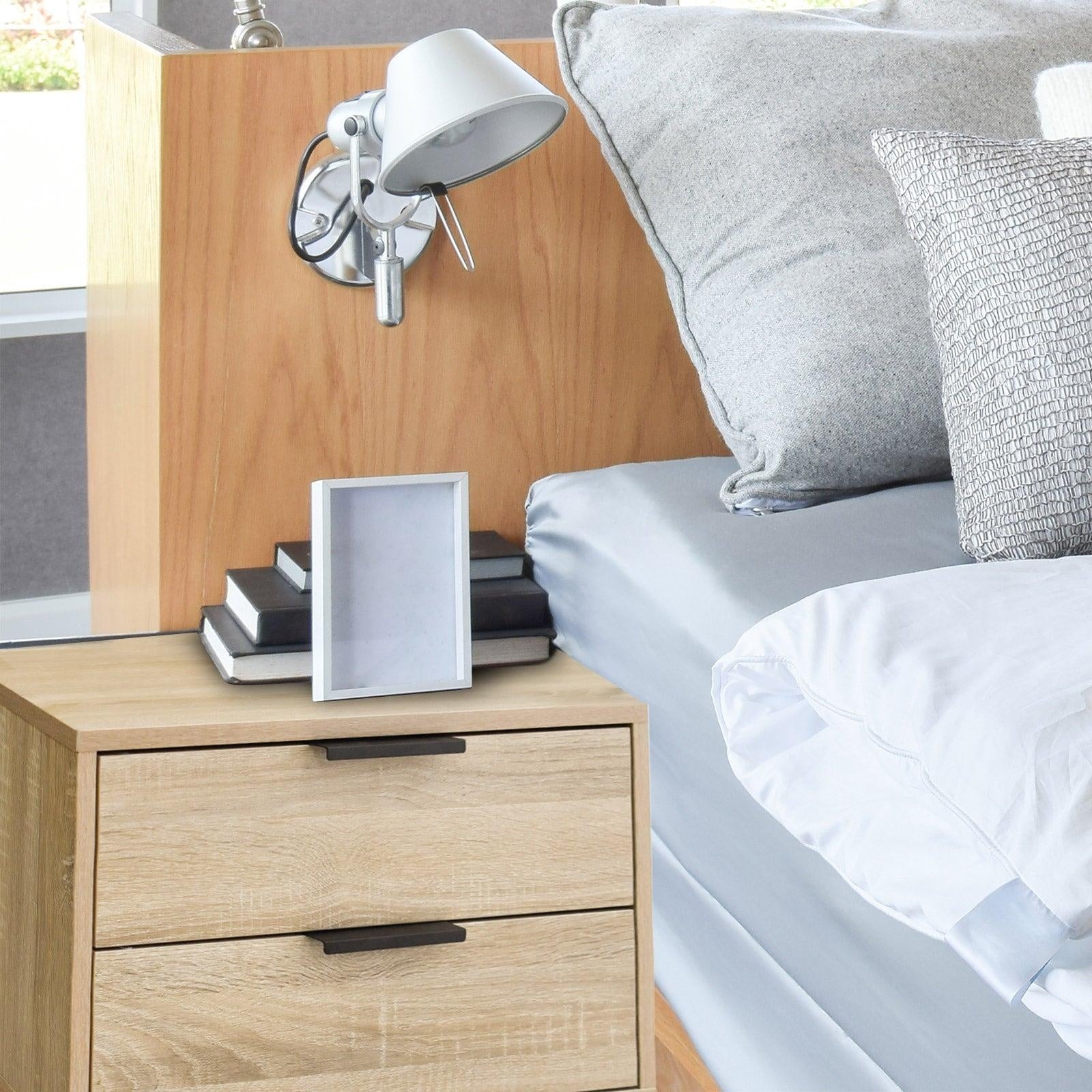 Milano Decor Bedside Table Paddington Drawers Nightstand Unit Cabinet Storage Light Brown Deals499