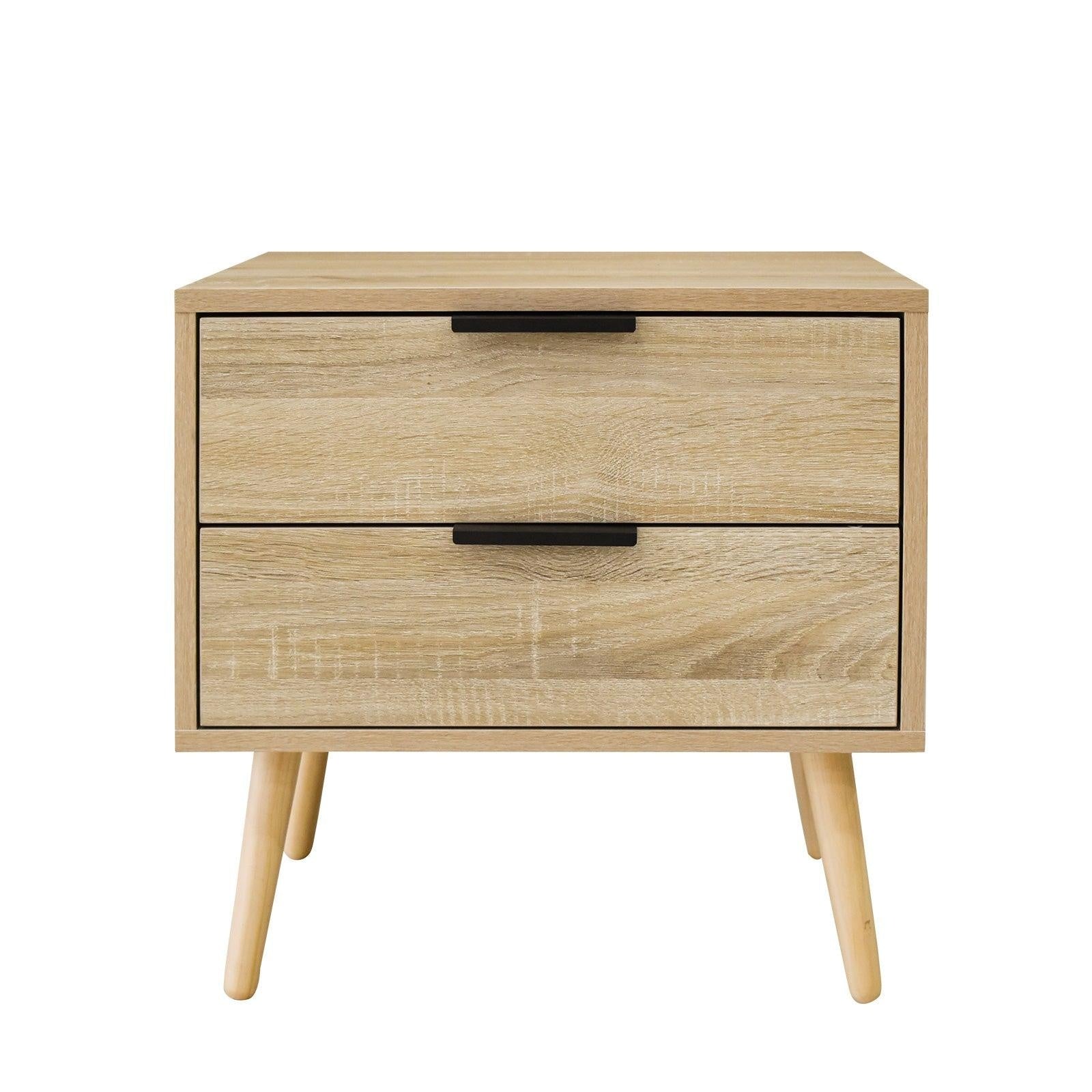 Milano Decor Bedside Table Paddington Drawers Nightstand Unit Cabinet Storage Light Brown Deals499