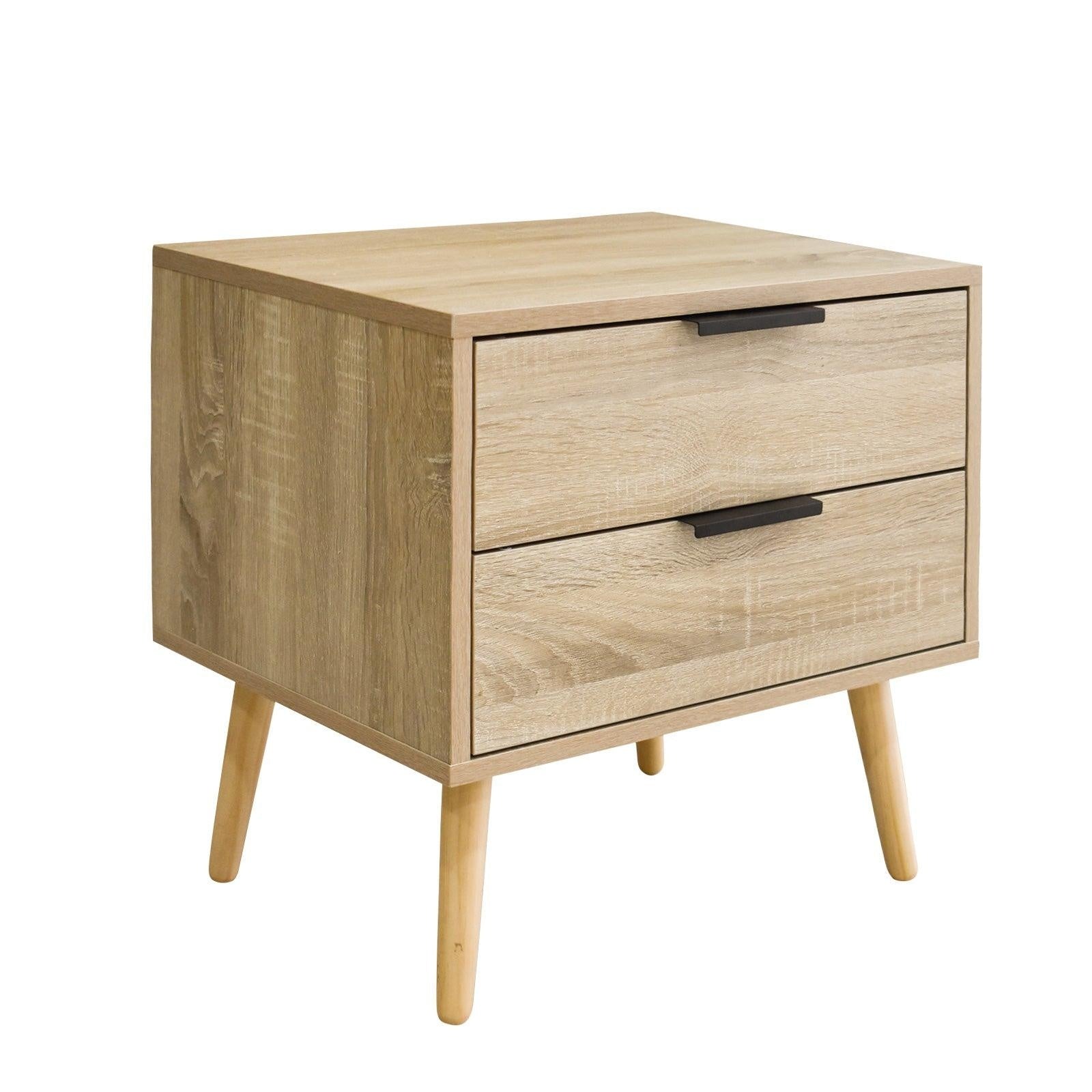 Milano Decor Bedside Table Paddington Drawers Nightstand Unit Cabinet Storage Light Brown Deals499