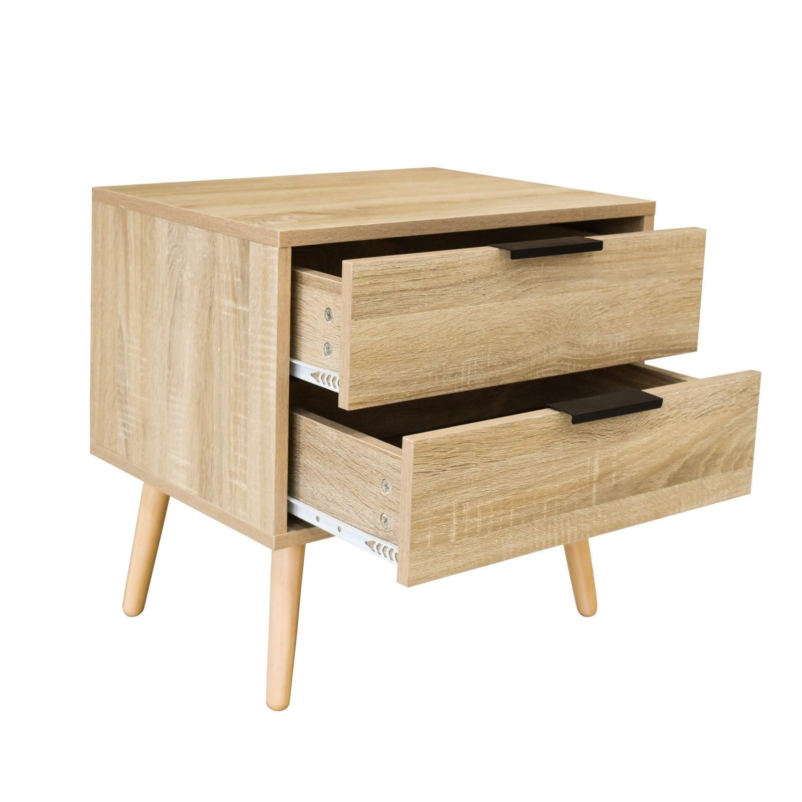 Milano Decor Bedside Table Paddington Drawers Nightstand Unit Cabinet Storage Light Brown Deals499