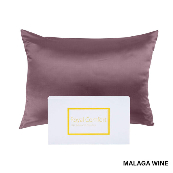 Royal Comfort Pure Silk Pillow Case 100% Mulberry Silk Hypoallergenic Pillowcase 51 x 76 cm Malaga Wine Deals499