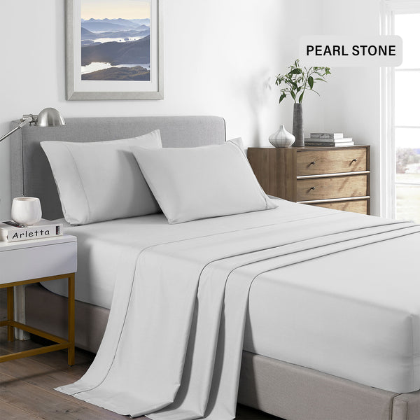 Royal Comfort 2000 Thread Count Bamboo Cooling Sheet Set Ultra Soft Bedding - Single - Pearl Stone from Deals499 at Deals499