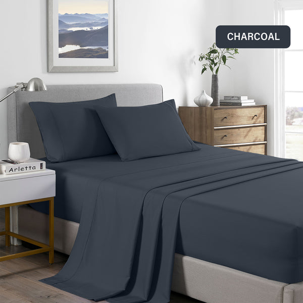 Royal Comfort 2000 Thread Count Bamboo Cooling Sheet Set Ultra Soft Bedding - Double - Charcoal from Deals499 at Deals499