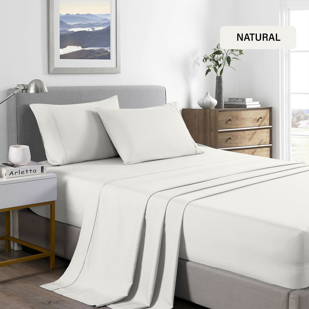 Royal Comfort 2000 Thread Count Bamboo Cooling Sheet Set Ultra Soft Bedding - King - Natural from Deals499 at Deals499