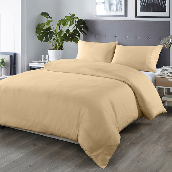 Royal Comfort Bamboo Blended Quilt Cover Set 1000TC Ultra Soft Luxury Bedding - Queen - Oatmeal from Deals499 at Deals499