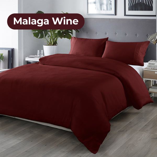 Royal Comfort Bamboo Blended Quilt Cover Set 1000TC Ultra Soft Luxury Bedding - Queen - Malaga Wine from Deals499 at Deals499