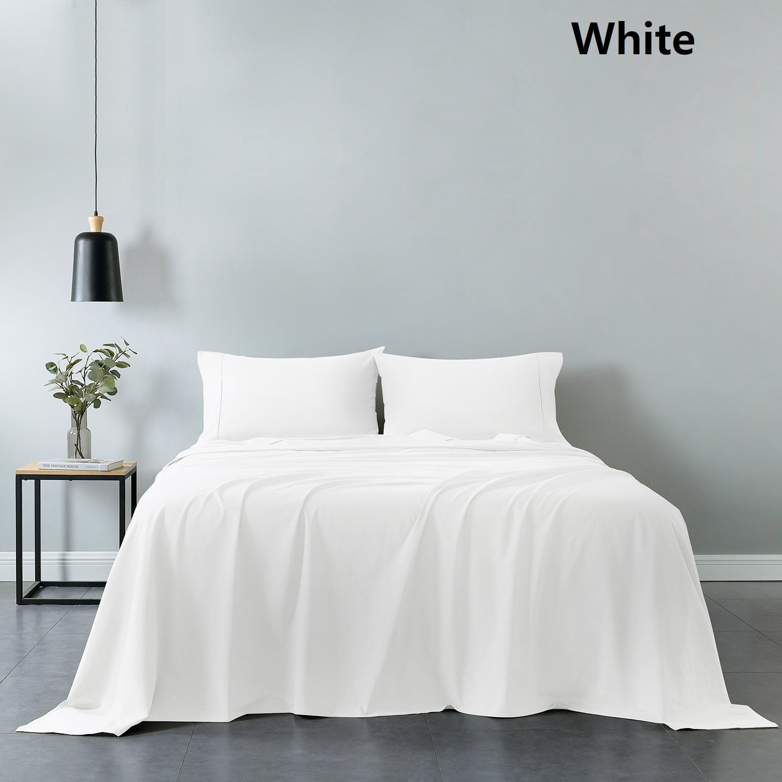 Royal Comfort Vintage Washed 100% Cotton Sheet Set Fitted Flat Sheet Pillowcases Queen White Deals499
