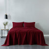 Royal Comfort Vintage Washed 100% Cotton Sheet Set Fitted Flat Sheet Pillowcases Queen Mulled Wine Deals499