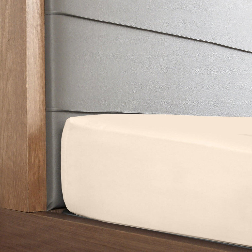 Royal Comfort 1200 Thread Count Fitted Sheet Cotton Blend Ultra Soft Bedding Ivory King Deals499