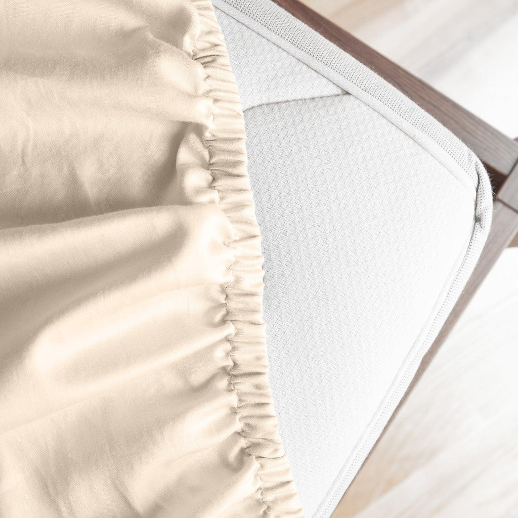 Royal Comfort 1200 Thread Count Fitted Sheet Cotton Blend Ultra Soft Bedding Ivory King Deals499