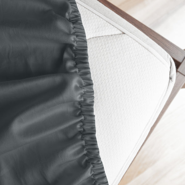 Royal Comfort 1200 Thread Count Fitted Sheet Cotton Blend Ultra Soft Bedding Dark Grey King Deals499