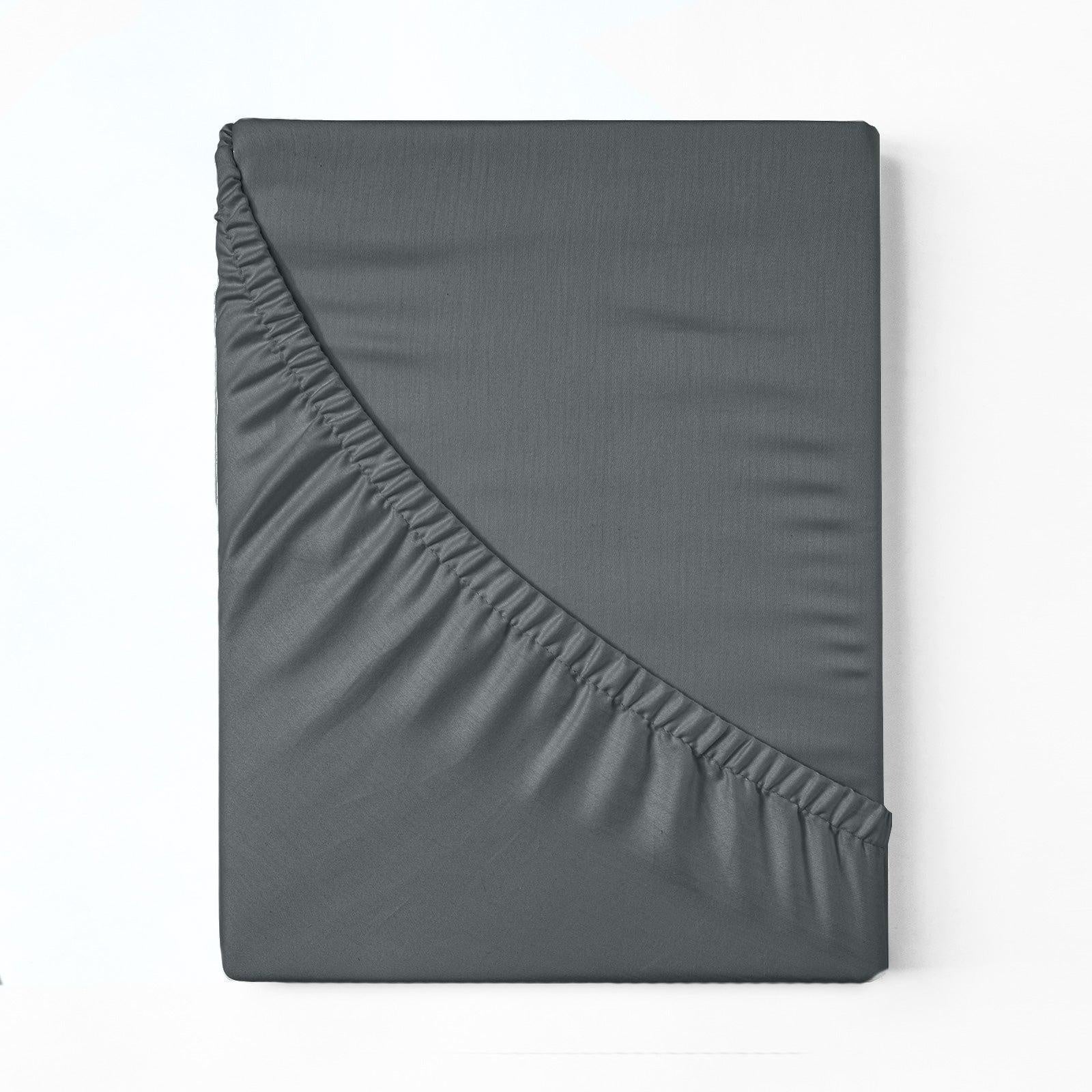 Royal Comfort 1200 Thread Count Fitted Sheet Cotton Blend Ultra Soft Bedding Dark Grey King Deals499