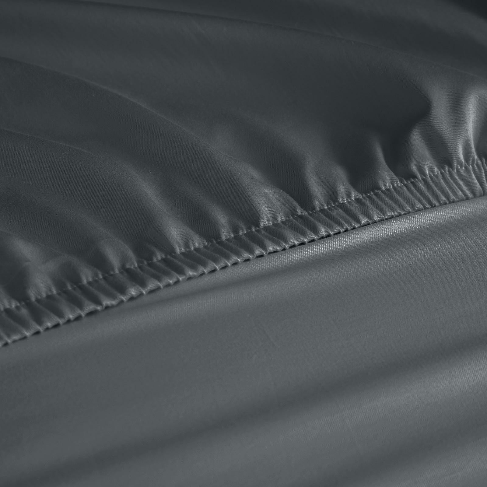 Royal Comfort 1000 Thread Count Fitted Sheet Cotton Blend Ultra Soft Bedding Dark Grey King Deals499