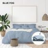 Royal Comfort 1000 Thread Count Bamboo Cotton Sheet and Quilt Cover Complete Set King Blue Fog Deals499