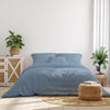 Royal Comfort 1000 Thread Count Bamboo Cotton Sheet and Quilt Cover Complete Set King Blue Fog Deals499