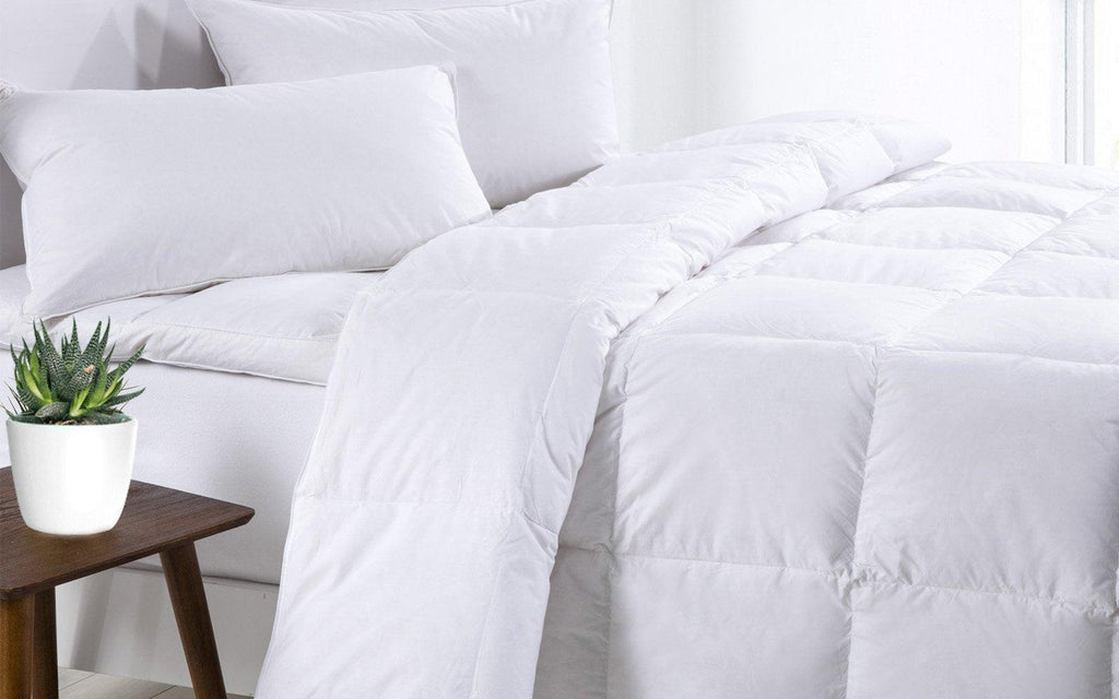 Royal Comfort 500GSM Goose Feather Down Quilt And Bamboo Quilted Pillow Set King White Deals499