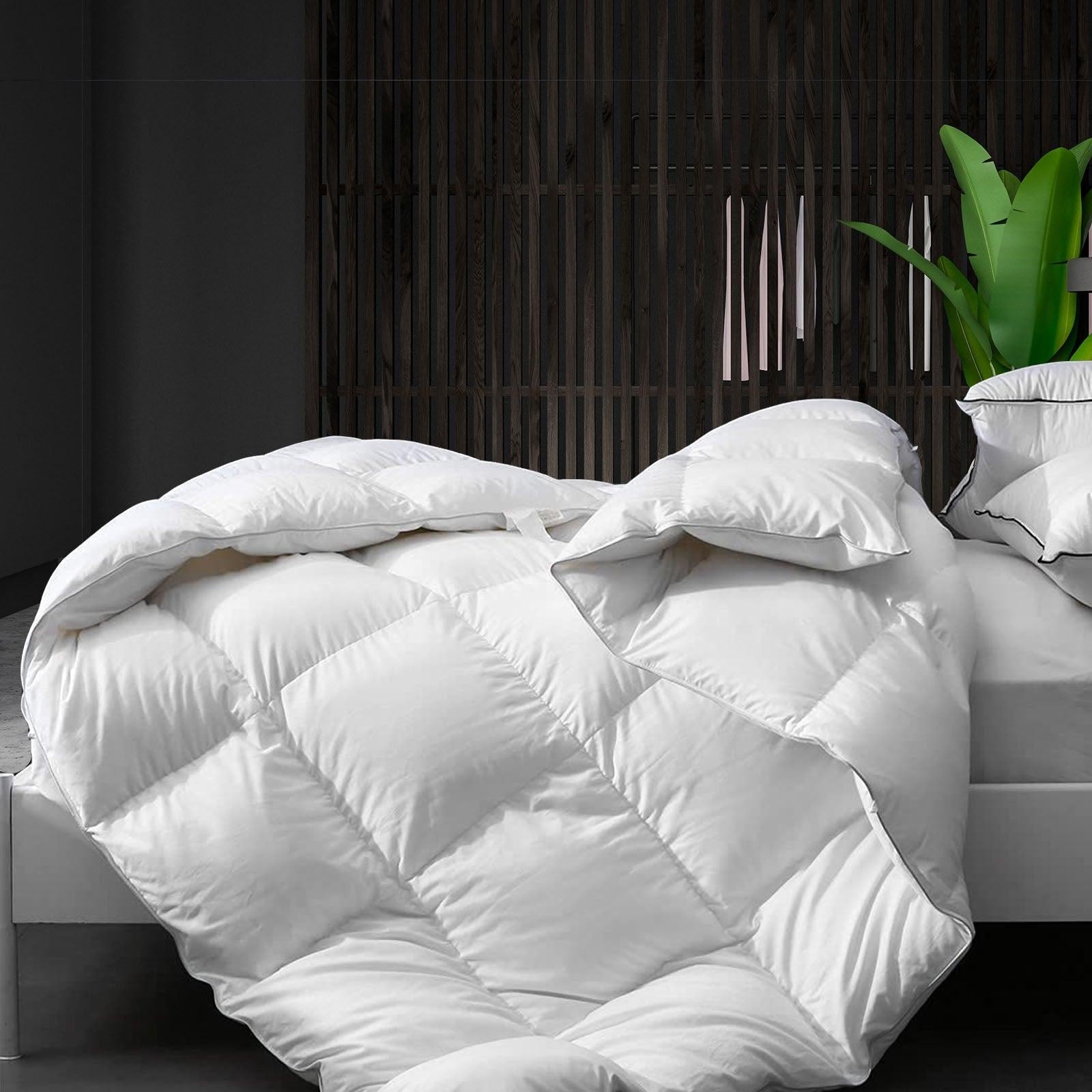 Royal Comfort Tencel Blend Quilt 300GSM Doona Eco Friendly Breathable All Season White Double Deals499