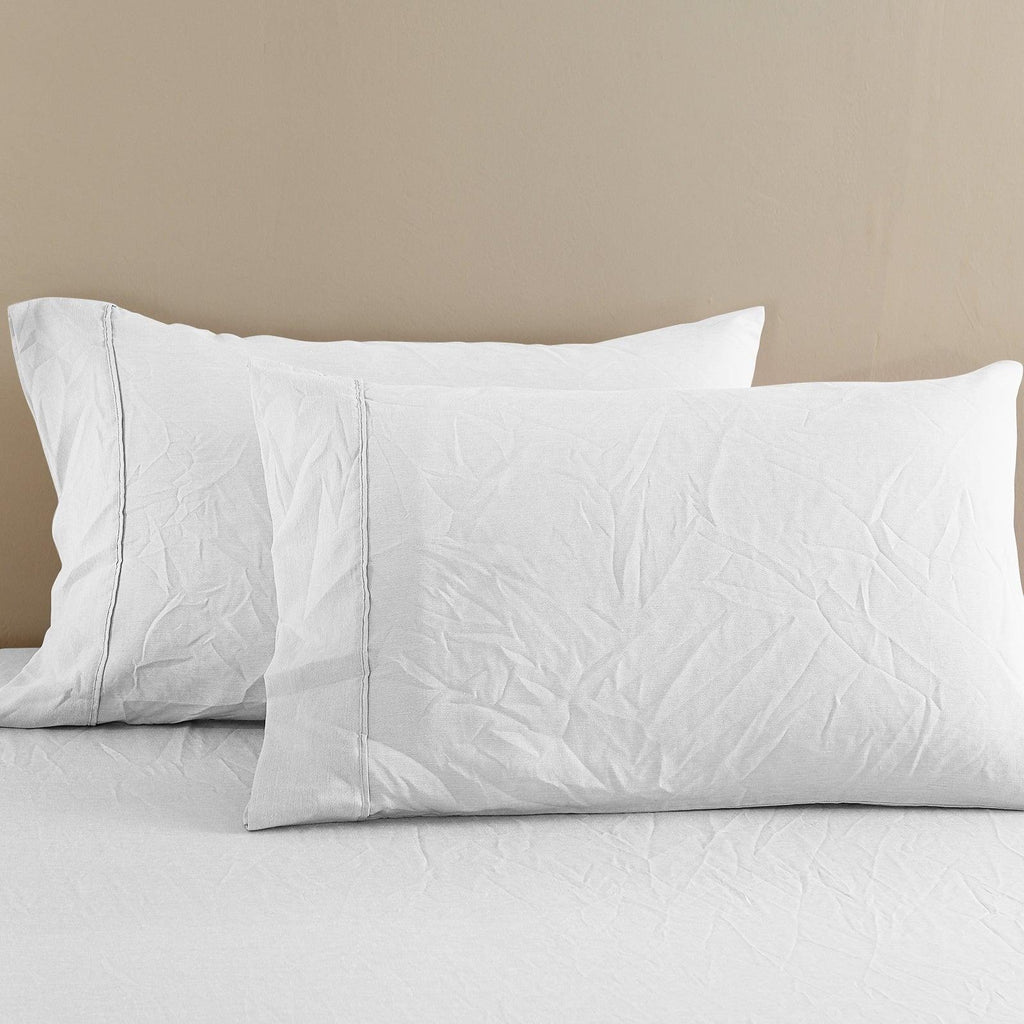 Royal Comfort Flax Linen Blend Sheet Set Bedding Luxury Breathable Ultra Soft White King Deals499