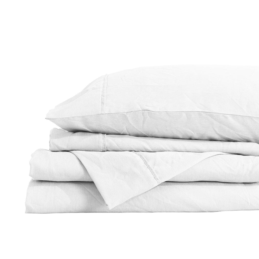 Royal Comfort Flax Linen Blend Sheet Set Bedding Luxury Breathable Ultra Soft White King Deals499