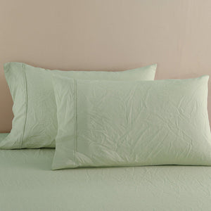 Royal Comfort Flax Linen Blend Sheet Set Bedding Luxury Breathable Ultra Soft Sage Green King Deals499