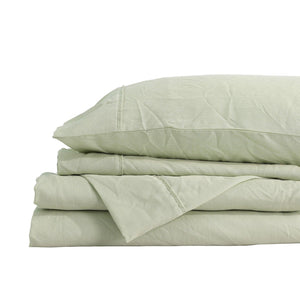 Royal Comfort Flax Linen Blend Sheet Set Bedding Luxury Breathable Ultra Soft Sage Green King Deals499