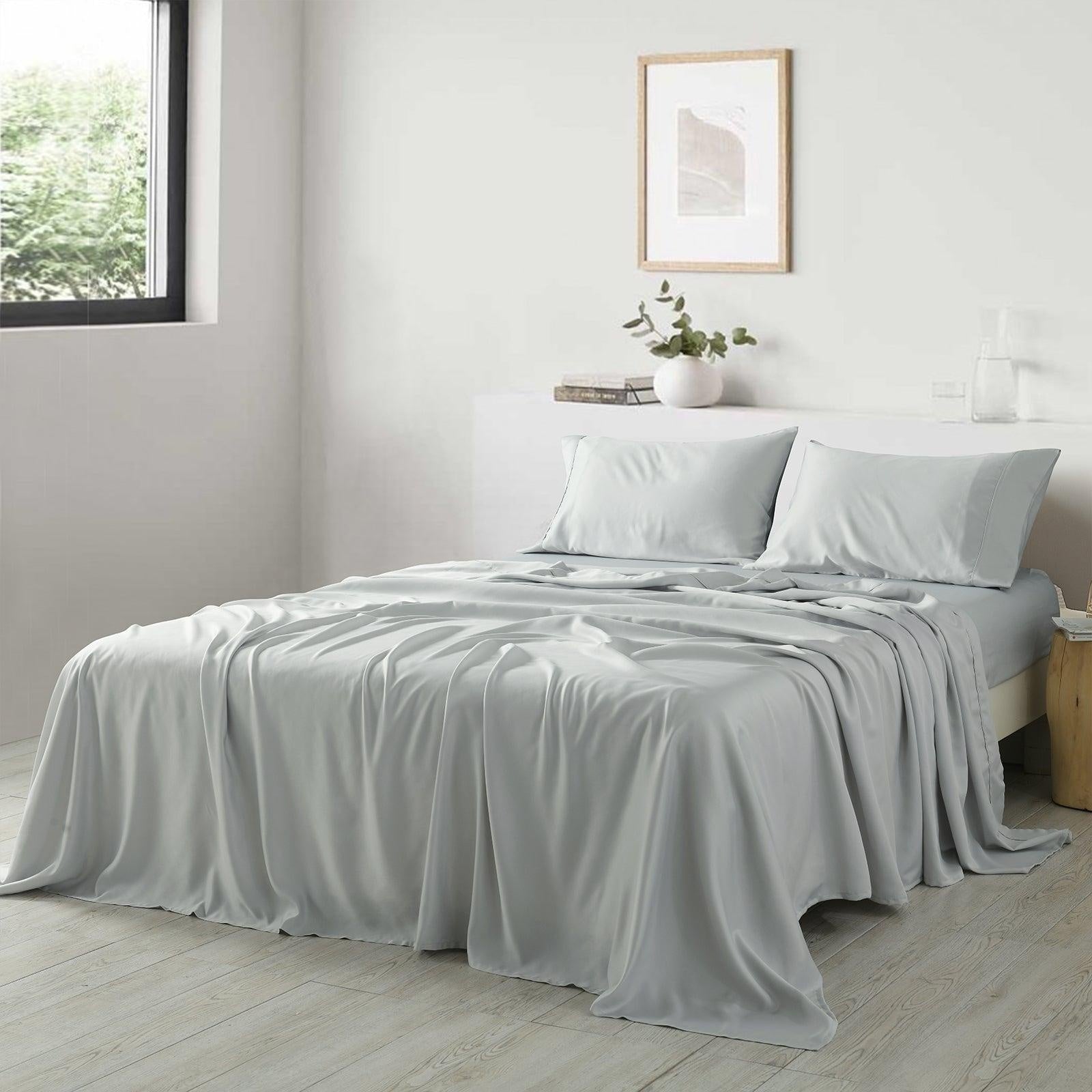 Royal Comfort 600 Thread Count Cooling Ultra Soft Tencel Eucalyptus Sheet Set Grey Queen Deals499
