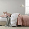 Royal Comfort Hemp Braid Cotton Blend Quilt Cover Set Reverse Stripe Bedding Dusk Pink King Deals499