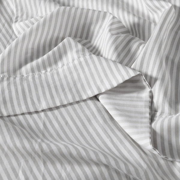 Royal Comfort Stripes Linen Blend Sheet Set Bedding Luxury Breathable Ultra Soft Grey Queen Deals499