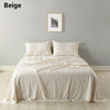 Royal Comfort Stripes Linen Blend Sheet Set Bedding Luxury Breathable Ultra Soft Beige King Deals499