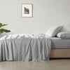 Royal Comfort Stripes Linen Blend Sheet Set Bedding Luxury Breathable Ultra Soft Grey King Deals499