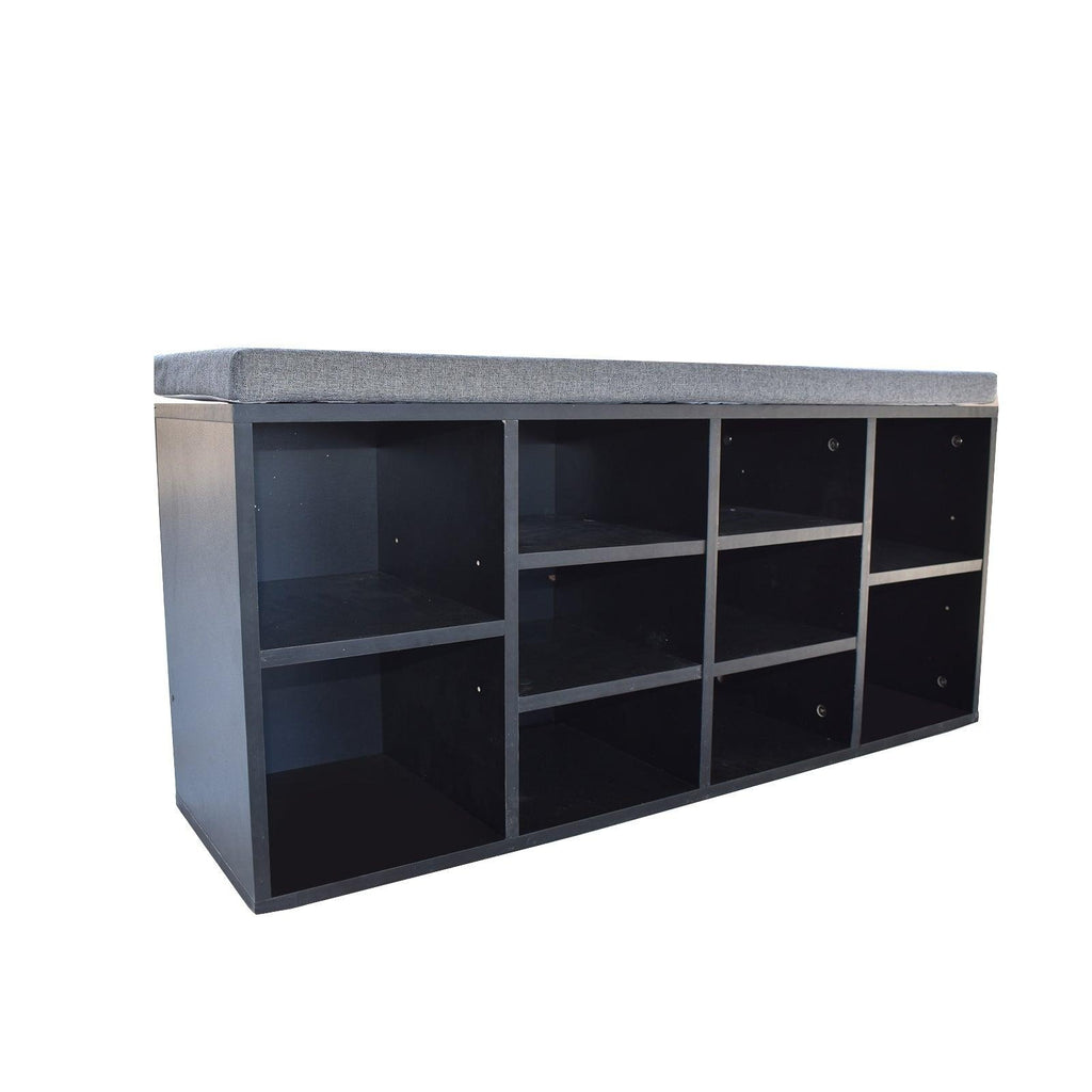 Milano Decor 2 in 1 Shoe Organiser With Bench Storage - Black And Grey Deals499