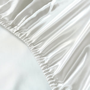 Royal Comfort Satin Sheet Set 3 Piece Fitted Sheet Pillowcase Soft  - King - Silver Deals499