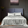 Royal Comfort Satin Sheet Set 4 Piece Fitted Flat Sheet Pillowcases  - Queen - Silver Deals499