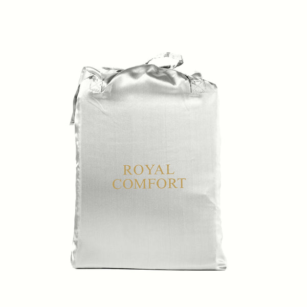 Royal Comfort Satin Sheet Set 4 Piece Fitted Flat Sheet Pillowcases  - King - Silver Deals499