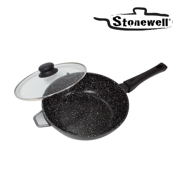 Stonewell Deep Pan 28cm With Lid Non Stick Cookware Kitchen Black Deals499