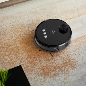 MyGenie Laser Smart Pro IQ 360 Robot Vacuum Cleaner Black WIFI Remote Control Deals499