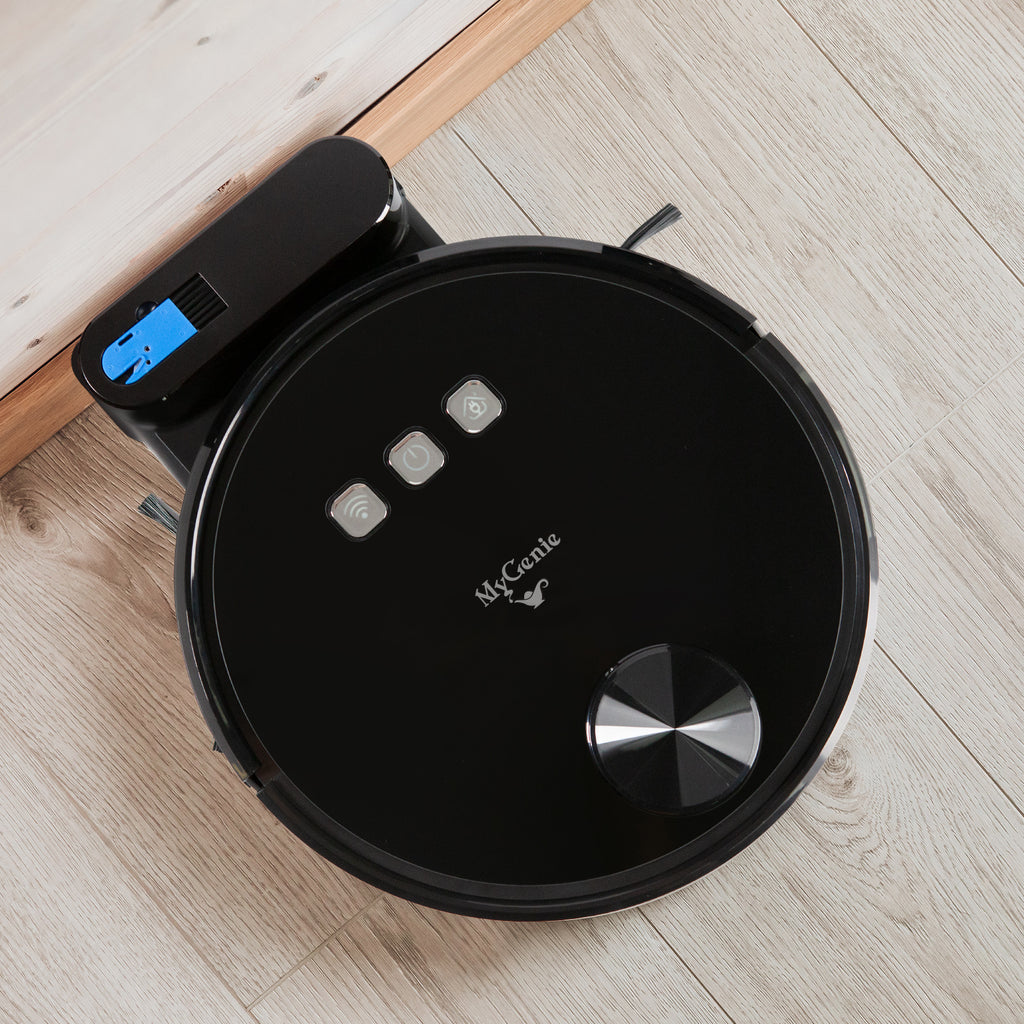 MyGenie Laser Smart Pro IQ 360 Robot Vacuum Cleaner Black WIFI Remote Control Deals499