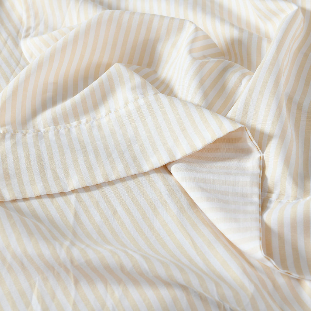 Royal Comfort Striped Flax Linen Blend Quilt Cover Set Soft Touch Bedding - King - Beige from Deals499 at Deals499