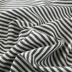 Royal Comfort Striped Flax Linen Blend Quilt Cover Set Soft Touch Bedding - King - Charcoal from Deals499 at Deals499