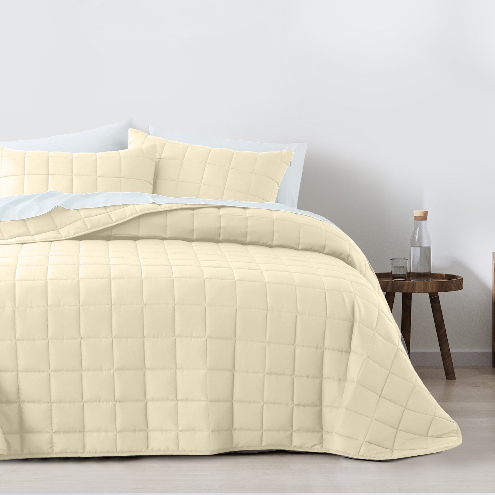 Royal Comfort Coverlet Set Bedspread Soft Touch Easy Care Breathable 3 Piece Set - Queen - Beige from Deals499 at Deals499