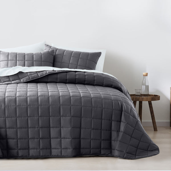 Royal Comfort Coverlet Set Bedspread Soft Touch Easy Care Breathable 3 Piece Set - King - Charcoal from Deals499 at Deals499