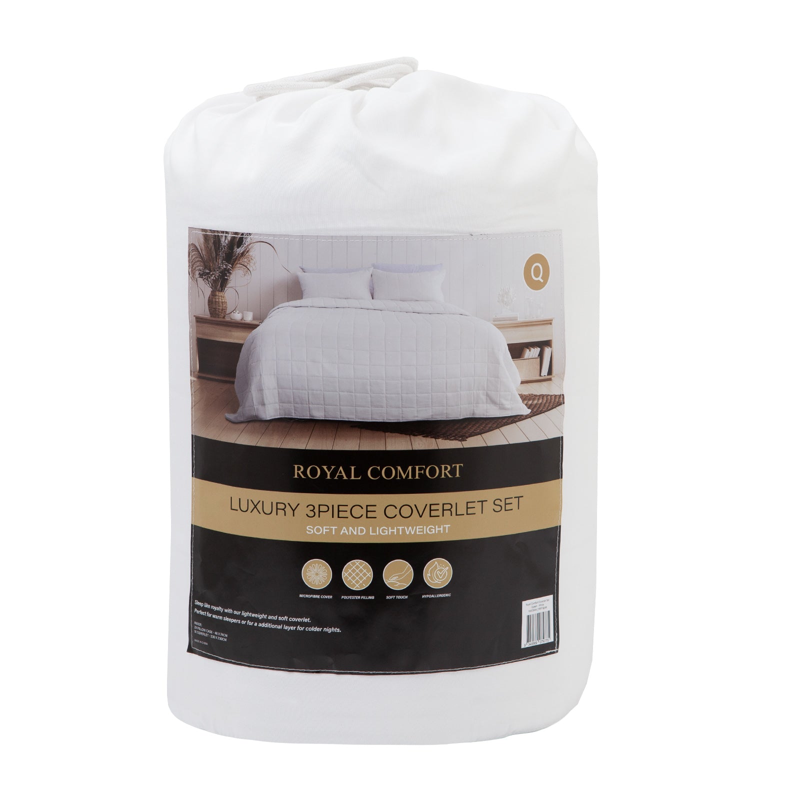 Royal Comfort Coverlet Set Bedspread Soft Touch Easy Care Breathable 3 Piece Set - Queen - White from Deals499 at Deals499