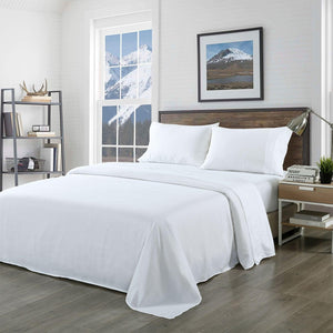 Royal Comfort Bamboo Blended Sheet & Pillowcases Set 1000TC Ultra Soft Bedding Double White Deals499