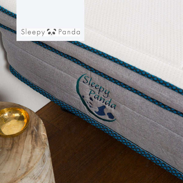 Sleepy Panda Mattress 5 Zone Pocket Spring EuroTop Medium Firm 30cm Thickness White, Grey, Blue Double Deals499