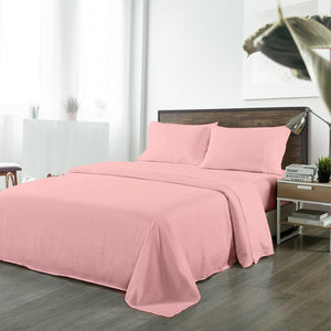 Royal Comfort Bamboo Blended Sheet & Pillowcases Set 1000TC Ultra Soft Bedding King Blush Deals499