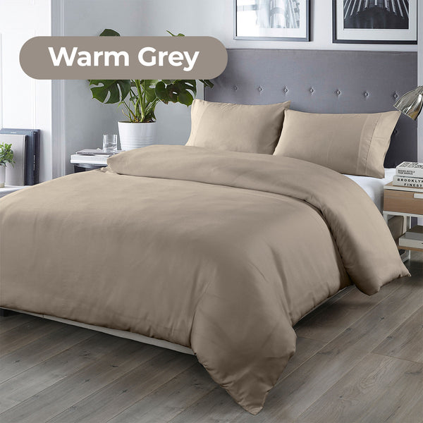 Royal Comfort Bamboo Blended Quilt Cover Set 1000TC Ultra Soft Luxury Bedding - Queen - Grey from Deals499 at Deals499