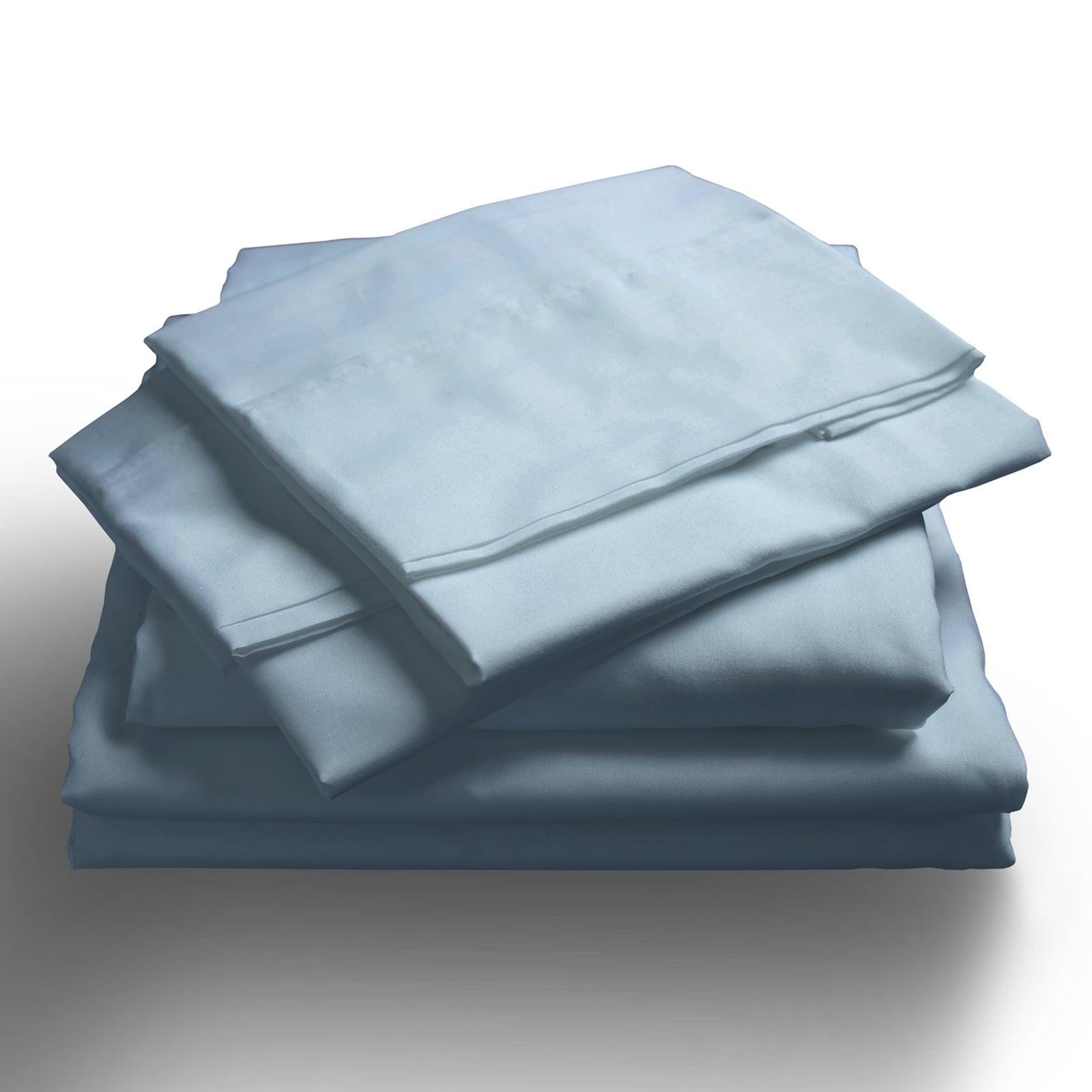 Royal Comfort 1000TC Hotel Grade Bamboo Cotton Sheets Pillowcases Set Ultrasoft Blue Fog Queen Deals499