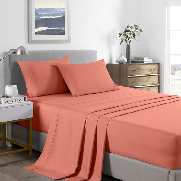 Royal Comfort 2000 Thread Count Bamboo Cooling Sheet Set Ultra Soft Bedding - King - Peach from Deals499 at Deals499