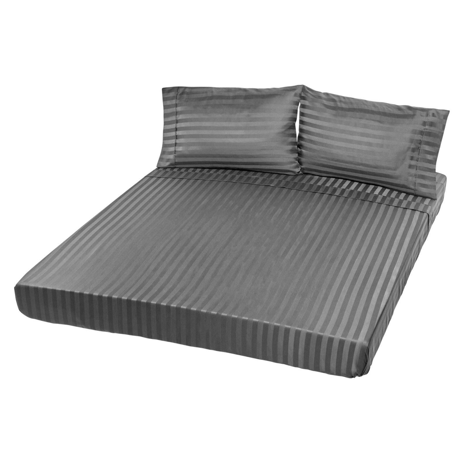 Royal Comfort 1200TC Sheet Set Damask Cotton Blend Ultra Soft Sateen Bedding Charcoal Grey Queen Deals499