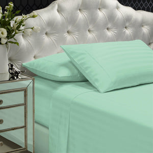 Royal Comfort 1200 Thread count Damask Stripe Cotton Blend sheet sets King Mist Deals499